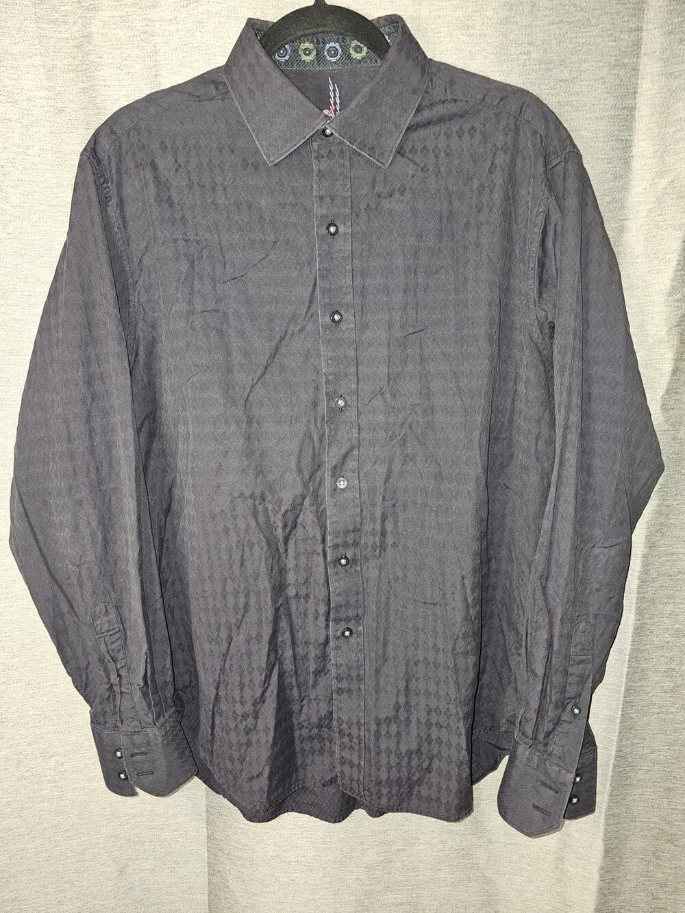 Robert Graham Mens Shirt Sz L Large Black Long Sleeve Knowledge Wisdom Truth
